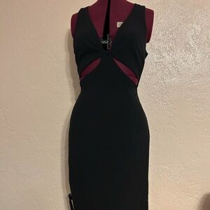 Elegant Black Forever 21 Cut-Out Dress